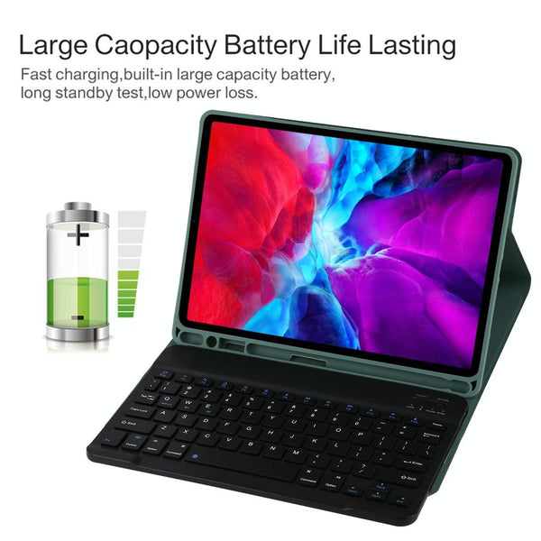 Bluetooth Tablet Case For Ipad Pro 11 With Detachable Microfiber Leather Pen Slot & Holder Purple Laptop Cases & Bags