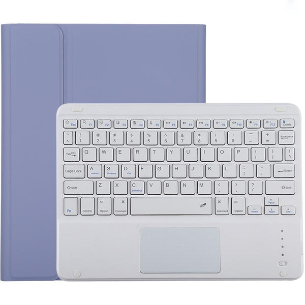 Bluetooth Keyboard & Tablet Case For Ipad 10.2 / Air 2019 Detachable Touch Pad Pen Slot Holder Microfiber Leather Purple White Keyboards