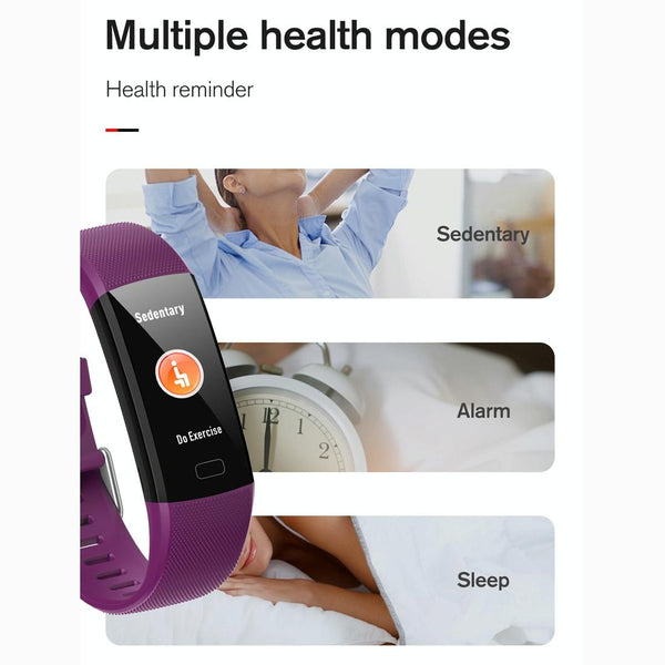 Smart Health Bracelet With Call Reminder And Monitoring Purple Activity Trackers