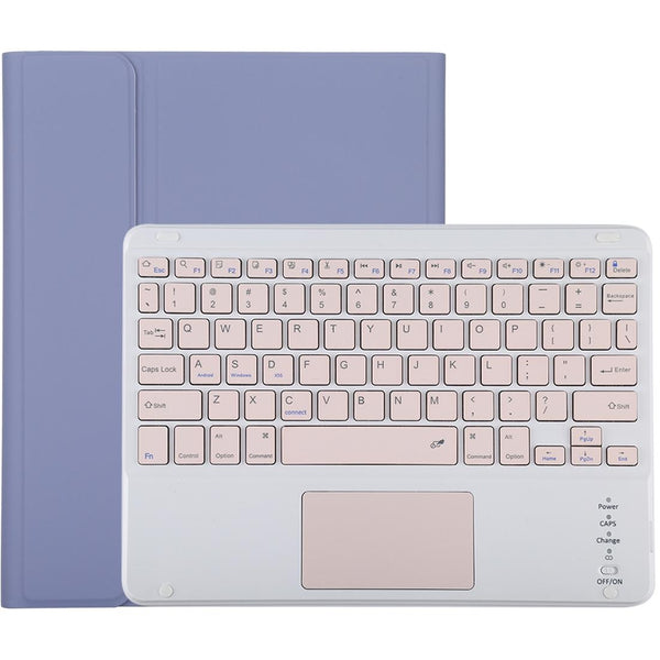 Bluetooth Keyboard & Tablet Case For Ipad 10.2 / Air 2019 Detachable Touch Pad Pen Slot Holder Pink Leather Purple Keyboards