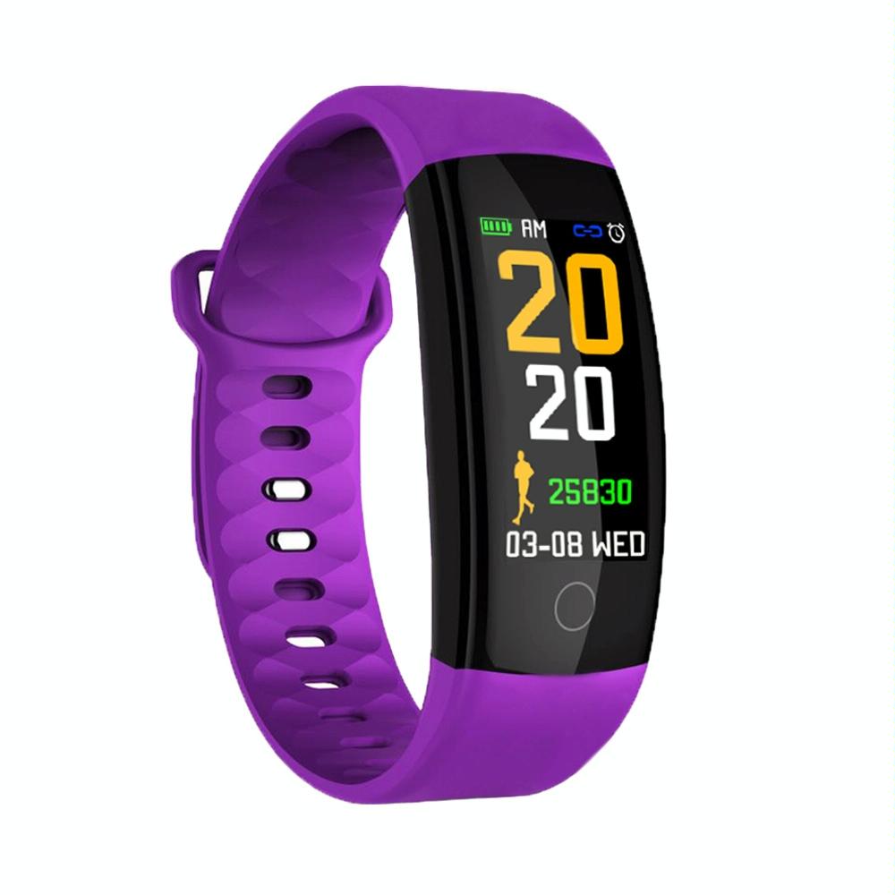 Tft Smart Bracelet Ip67 Waterproof Call Heart Sleep Bp Monitor Sedentary Reminder Purple Smart Watches