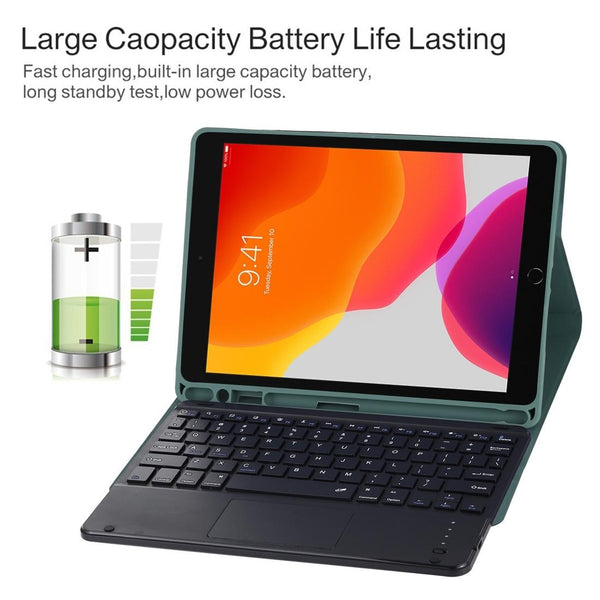 Bluetooth Keyboard & Tablet Case For Ipad 9.7 With Touch Pad Pen Slot Holder Detachable Microfiber Leather Purple Keyboards