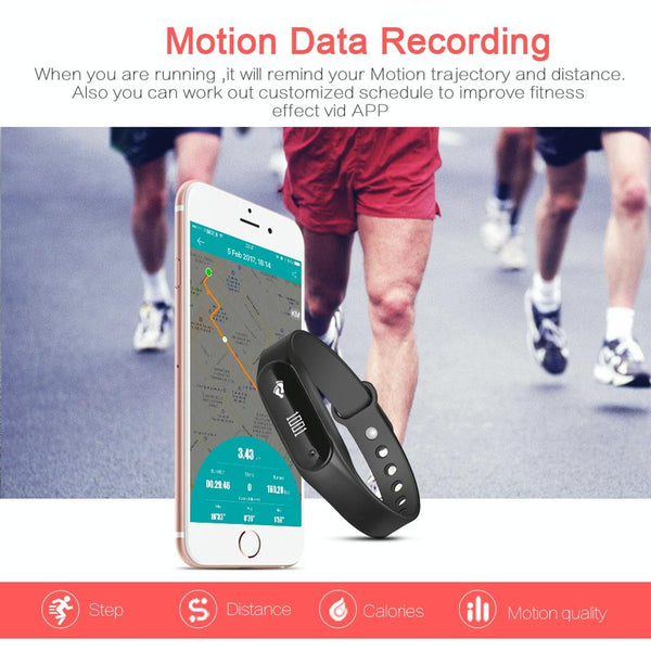 Bluetooth Smart Bracelet With Heart Rate Monitor And Sleep Tracker Purple Activity Trackers