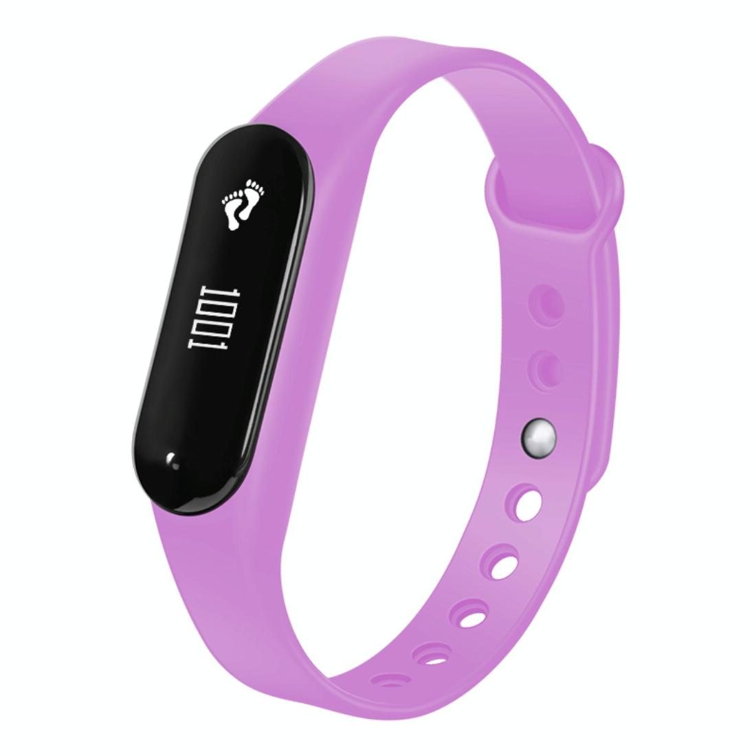 Bluetooth Smart Bracelet With Heart Rate Monitor And Sleep Tracker Light Purple Activity Trackers