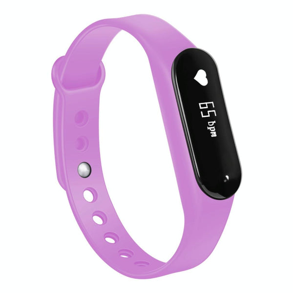 Bluetooth Smart Bracelet With Heart Rate Monitor And Sleep Tracker Light Purple Activity Trackers