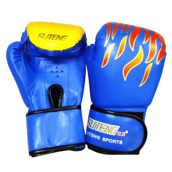 Adult Flame Pattern Pu Leather Boxing Gloves Fitness Red Gloves Boxing
