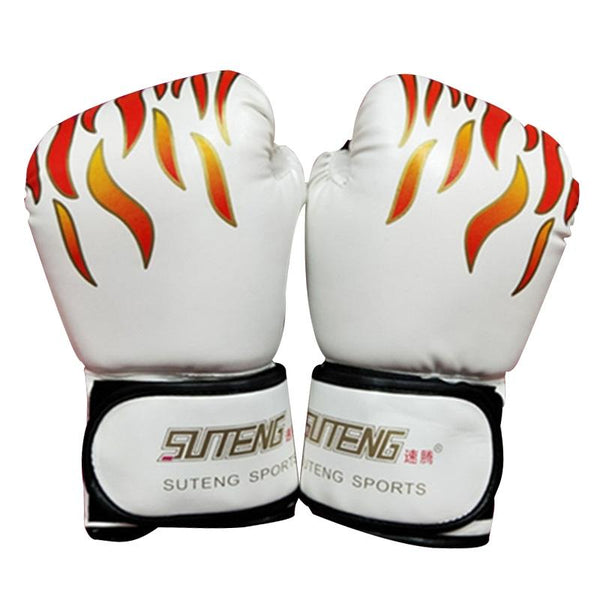 Adult Flame Pattern Pu Leather Boxing Gloves Fitness Red Gloves Boxing