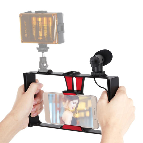 Smartphone Video Rig & Microphone Kit For Live Broadcast Compatible With Iphone Galaxy Huawei Xiaomi Htc Lg Google And More Other Mobile Accessories
