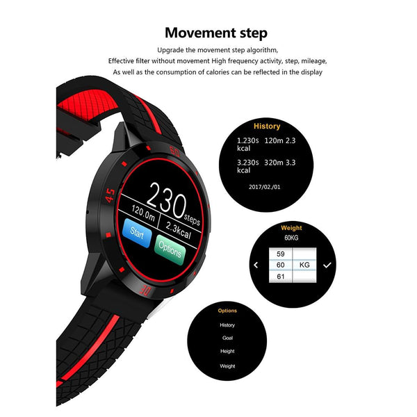 Smart Watch 1.3 Inch Tft Mtk2502c Bluetooth 4.0 Heart Rate Sleep Pedometer Red Activity Trackers