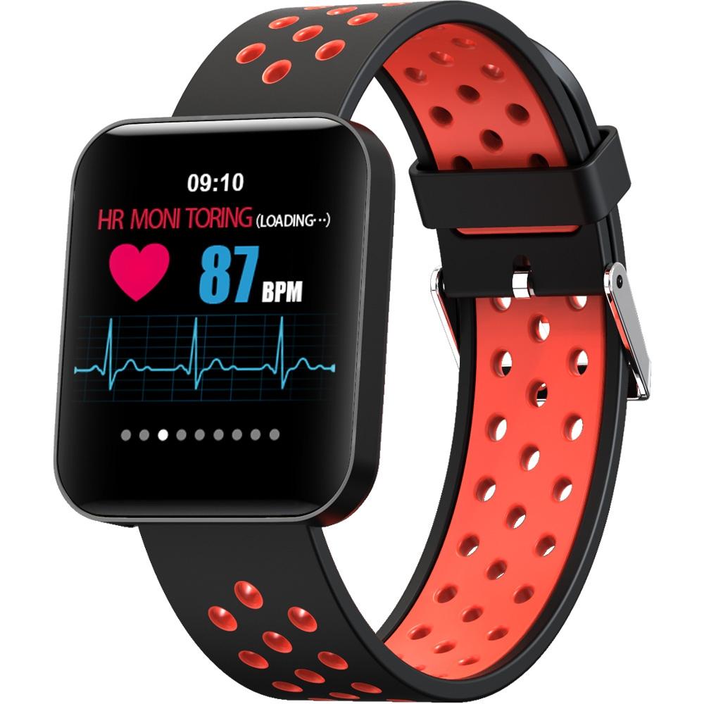 Waterproof Smart Bracelet With Tft Screen And Health Monitoring Red Smart Watches
