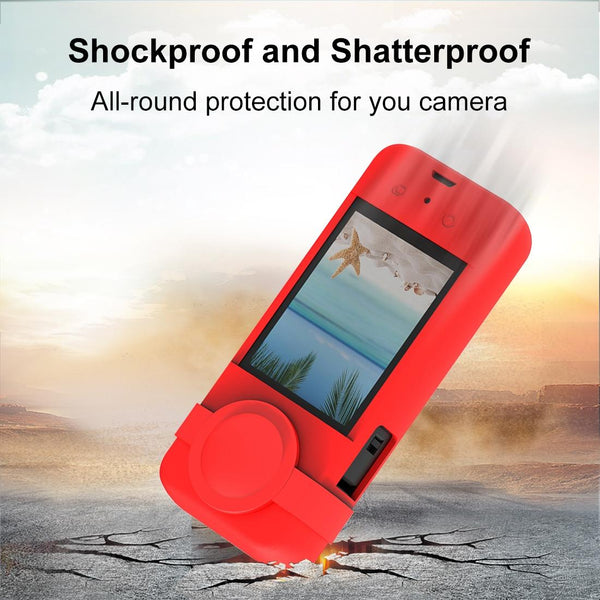 Silicone Protective Case With Lens Cover For Insta360 X3_Red Camera Cases Bags & Covers