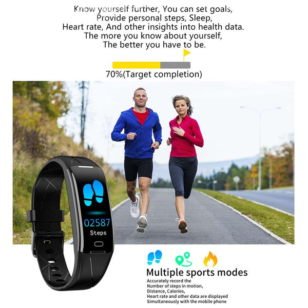 Smart Bracelet With Heart Rate Monitor And Call Reminder Waterproof Red Activity Trackers