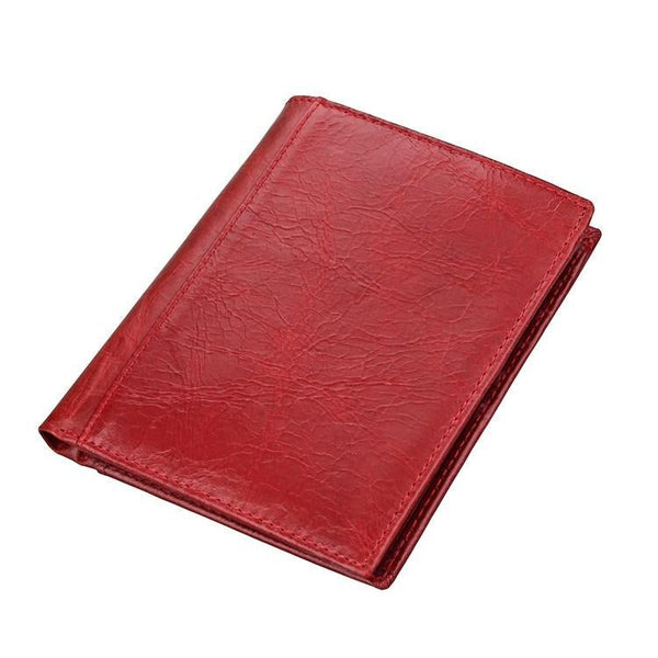 Leather Rfid Passport Wallet Multi Function Red Wallets
