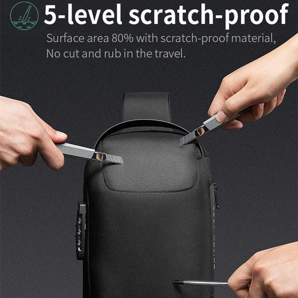 Waterproof Anti Theft Crossbody Chest Bag Men Oxford Cloth 34X18x10cm Red Bags