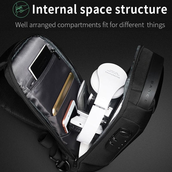 Waterproof Anti Theft Crossbody Chest Bag Men Oxford Cloth 34X18x10cm Red Bags