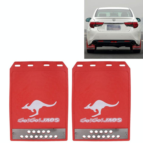 2 Pcs Premium Heavy Duty Molded Splash Mud Flaps Auto Front And Rear Fender Guard Small Size Red Fenders & Mud Guards