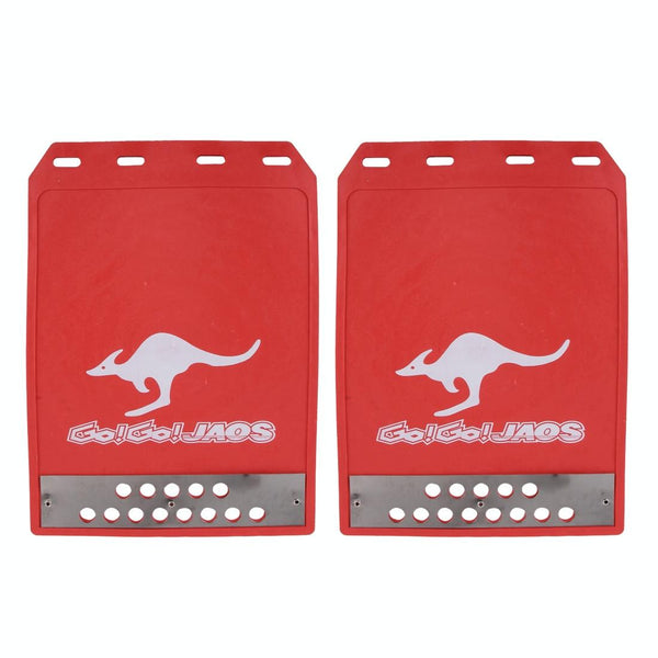 2 Pcs Premium Heavy Duty Molded Splash Mud Flaps Auto Front And Rear Fender Guard Small Size Red Fenders & Mud Guards