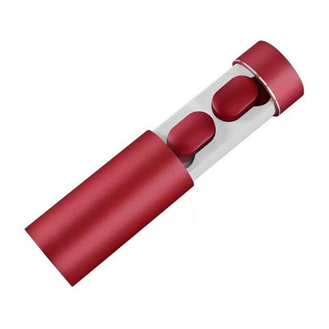 Wireless Touch Bluetooth Headset With Smart Magnetic Charging Automatic Pairing Red Earbuds