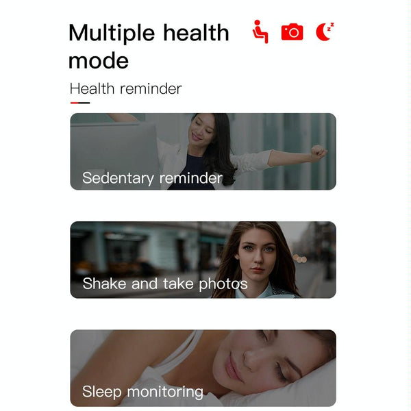 Waterproof Smart Bracelet With Call Heart Sleep Bp And Oxygen Monitoring Ip67 Red Activity Trackers