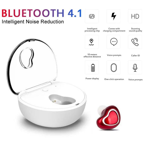 Mini Wireless Bluetooth Earphones With Charging Box X7 4.1 Red Earbuds