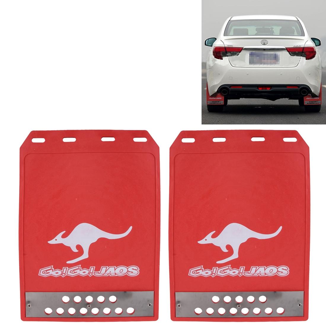 Premium Heavy Duty Molded Splash Front And Rear Mud Flaps Fender Guard Medium Size Random Pattern Red Fenders & Mud Guards