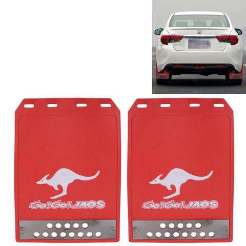 Premium Heavy Duty Molded Splash Front And Rear Mud Flaps Fender Guard Medium Size Random Pattern Red Fenders & Mud Guards