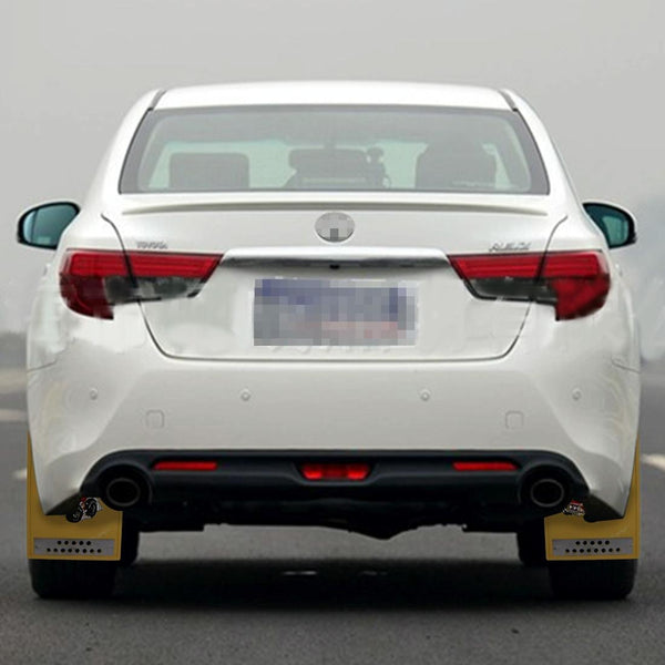 Premium Heavy Duty Molded Splash Front And Rear Mud Flaps Fender Guard Medium Size Random Pattern Red Fenders & Mud Guards