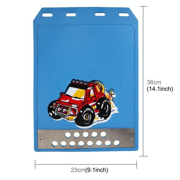 Premium Heavy Duty Molded Splash Front And Rear Mud Flaps Fender Guard Medium Size Random Pattern Red Fenders & Mud Guards