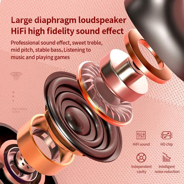 T2 Tws Touch Digital Display True Wireless Bluetooth 5.0 Earphone With Charging Box Red Earbuds
