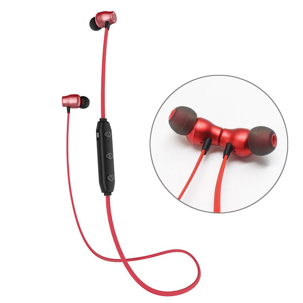 Xrm X5 Sports Ipx4 Waterproof Magnetic Wireless Bluetooth V4.1 Stereo In Headset Red Earbuds