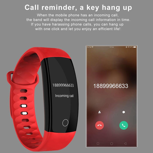 Tft Smart Bracelet Ip67 Waterproof Call Heart Sleep Bp Monitor Sedentary Reminder Red Smart Watches