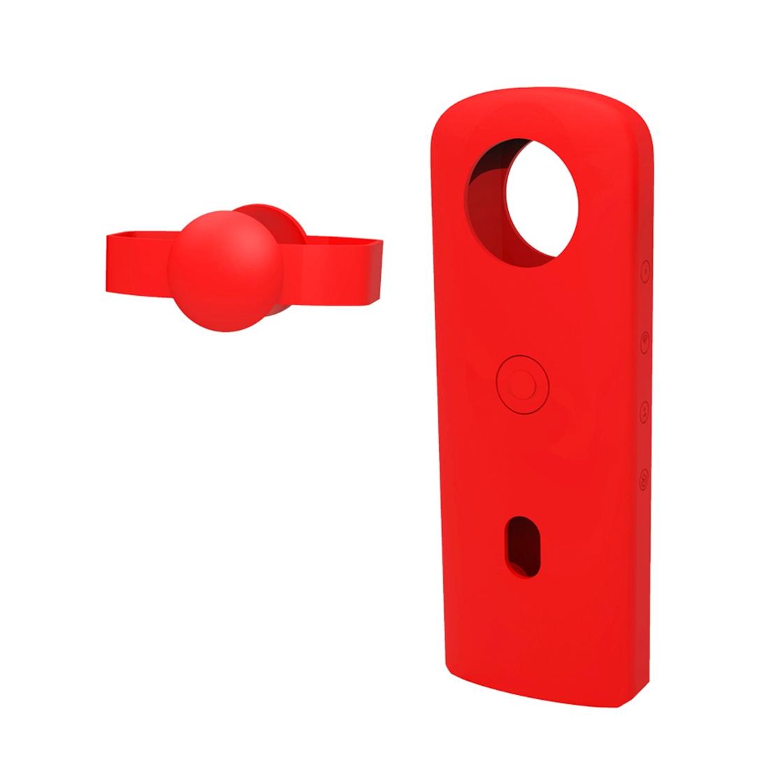 360 Camera Silicone Case With Lens Cover For Ricoh Theta Sc2_Red Camera Cases Bags & Covers