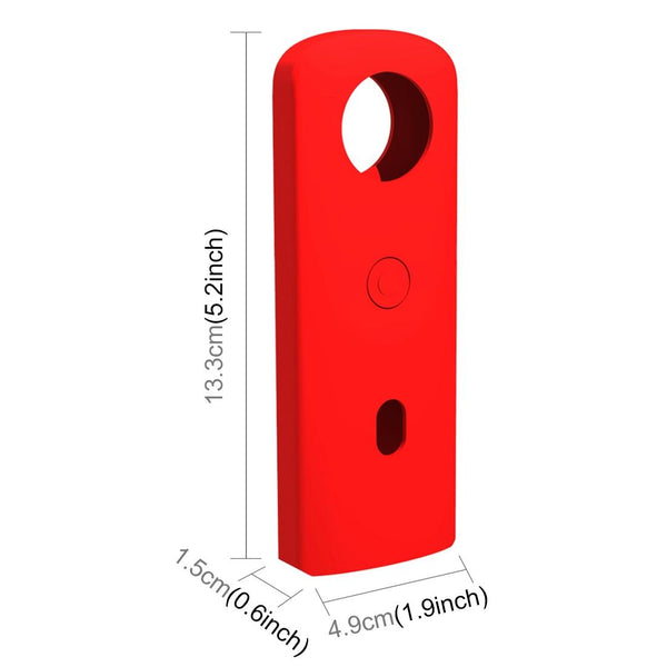 360 Camera Silicone Case With Lens Cover For Ricoh Theta Sc2_Red Camera Cases Bags & Covers