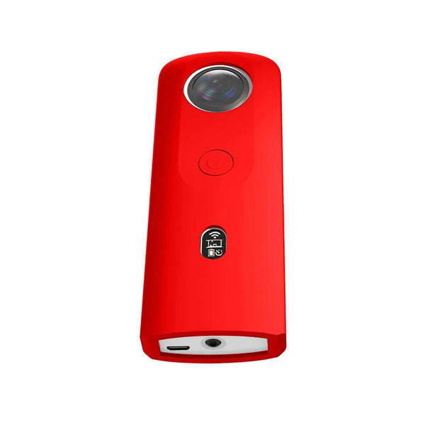 360 Camera Silicone Case With Lens Cover For Ricoh Theta Sc2_Red Camera Cases Bags & Covers