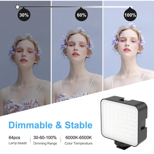 Vlogging Live Broadcast Kit With Led Fill Light Microphone Tripod Mount & Cold Shoe Head Tripod Mount Accessories