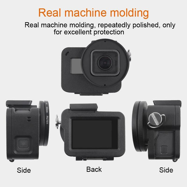 Aluminum Protective Cage With Insurance Frame And 52Mm Uv Lens For Gopro Hero7 / 6 5_Red Camera Cases Bags & Covers