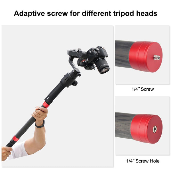 35Cm Carbon Fiber Monopod Extension For Gimbal Red Stabilizers