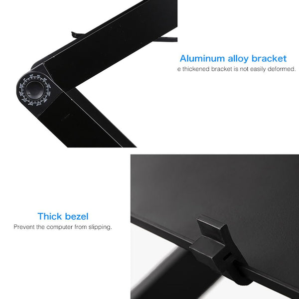 Foldable Laptop Stand With Fans & Mouse Pad Aluminum Red Stands Holders & Car Mounts