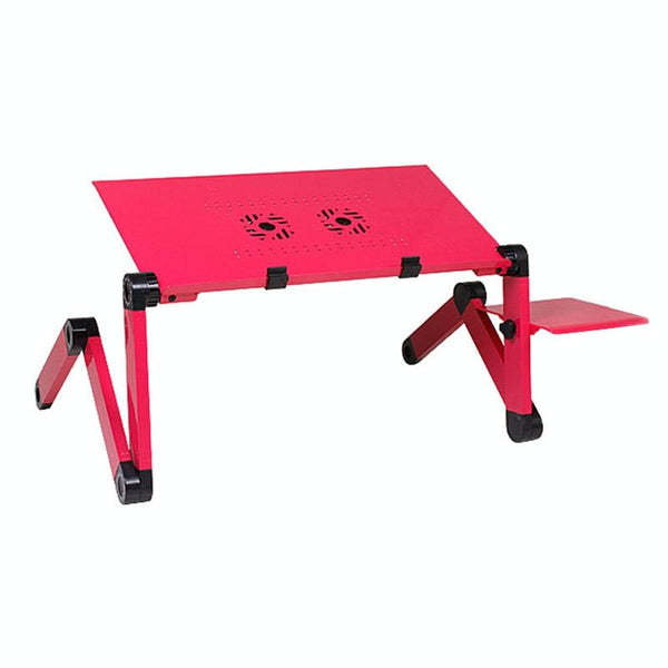 Foldable Laptop Stand With Fans & Mouse Pad Aluminum Red Stands Holders & Car Mounts