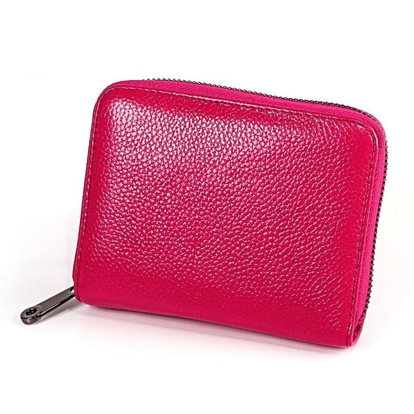 Leather Rfid Wallet Sleek And Secure Rose Red Wallets