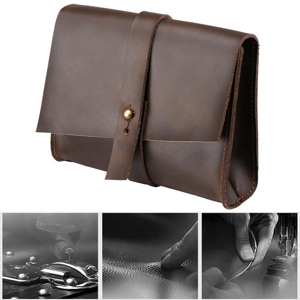 13.3 Inch Genuine Leather Laptop Bag With Power Adapter And Cable Winder Rufous Laptop Cases & Bags