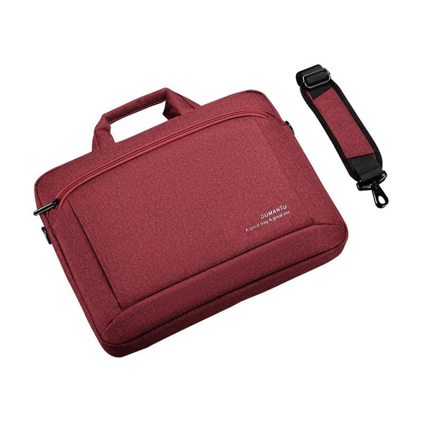 15 Inch Laptop Leather Handbag For Business Briefcase Wine Red Women's Bags & Handbags