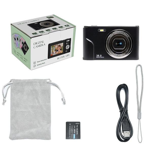 36Mp 2.7K Full Hd Digital Camera With 16X Zoom For Children 2.4 Inch Screen Silver Digital Cameras