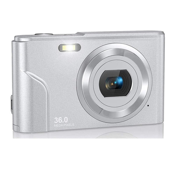 36Mp 2.7K Full Hd Digital Camera With 16X Zoom For Children 2.4 Inch Screen Silver Digital Cameras