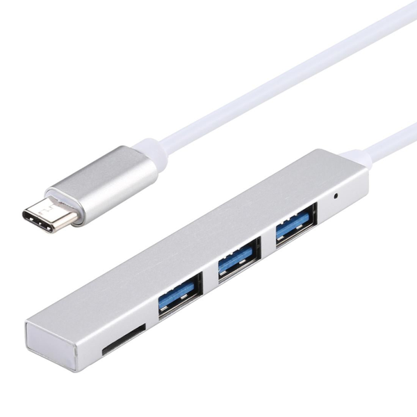 3 Port Usb C Hub Adapter Silver Usb Cables Hubs & Adapters