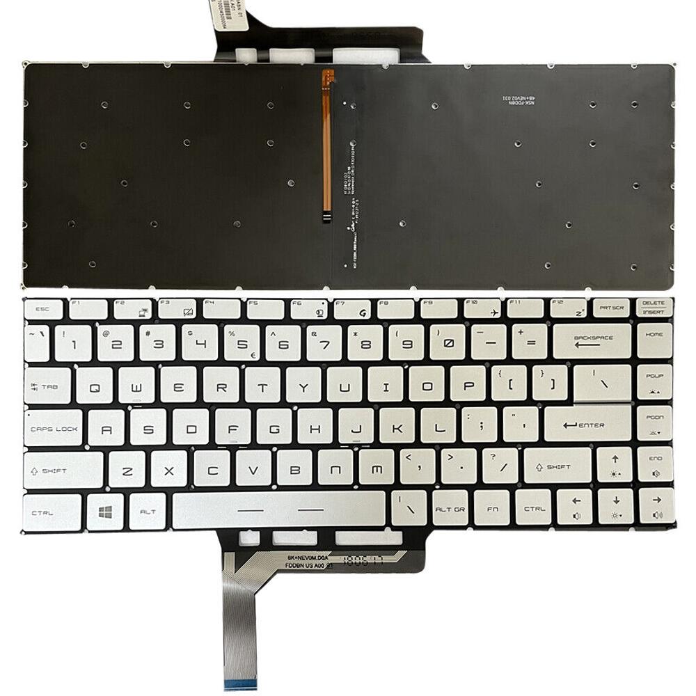 Backlit Laptop Keyboard For Msi Gs65 Series Us Version Silver Other Components & Parts