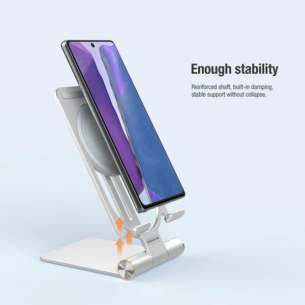 15W Foldable Wireless Charger & Phone Holder Silver Chargers & Cradles