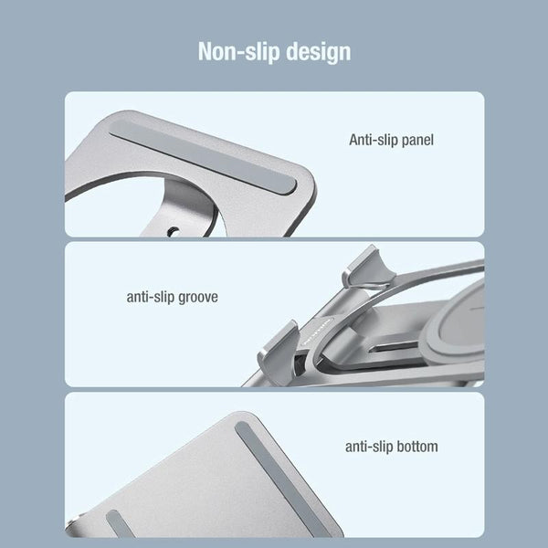 15W Foldable Wireless Charger & Phone Holder Silver Chargers & Cradles