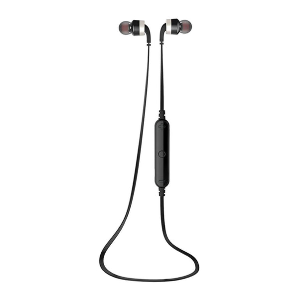 Wireless Sport Bluetooth Earphones With In Line Control Black Silver Earbuds