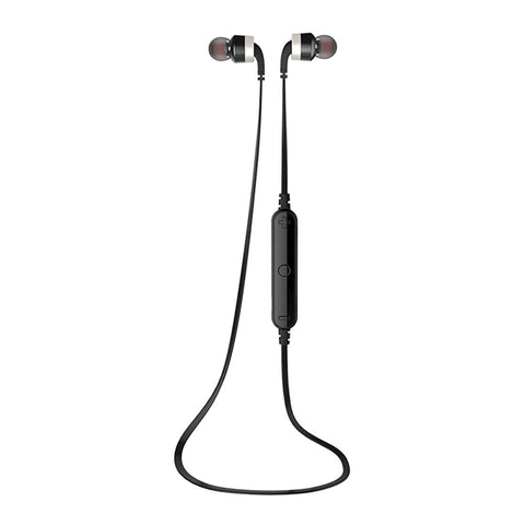 Wireless Sport Bluetooth Earphones With In Line Control Black Silver Earbuds